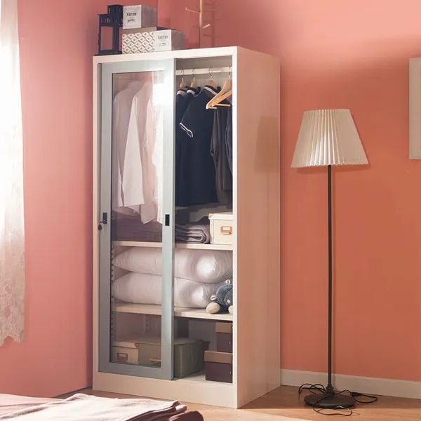 Sliding glass door wardrobe