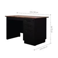 โต๊ะทำงานเหล็ก หน้าไม้สะเดา(Neem wood) 120ซม.-9