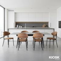 KIOSK DI-2525 Extendable Ceramic Dining Table & 6 OKC-161 Chairs Set-1