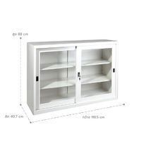 KOL 4-Foot  Sliding Glass Cabinet with 3 Adjustable Shelves and Lock-4