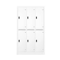 KOL 6-Door Locker Cabinet with 1 Clothes Hanging Rod, 1 Shelves, and Individual Door Locks-2