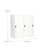 KOL 3-Foot Solid Sliding Cabinet with 3 Adjustable Shelves and Lock-5