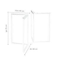 Metamix Metal table legs, 75 cm high,in 3 styles and 2 colors-3