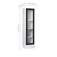 KIOSK ตู้เหล็กบานกระจกสูง 1 บานเปิด 3 แผ่นชั้นปรับได้ กุญแจ/รหัส-9