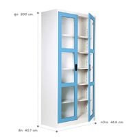 High cabinet - Open glass door, 40cm depth-7