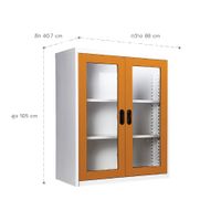 Lemari Buku dengan 2 Pintu Kaca -40.7 cm. Depth-6