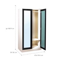 Open door Left&Right mirror wardrobe - Ixy Mild Collection-4