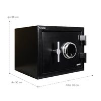 Fireproof safe with fingerprint and digital code system, 22 kgs.-1
