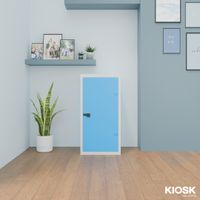 KIOSK ตู้เหล็กบานเปิดทึบ 2 แผ่นชั้นปรับได้ กันสนิม กุญแจ/รหัส-9
