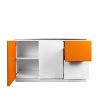 DOBBEL kitchen cabinet with 2 swing doors and 2 drawers, stainless steel top (optional)-2