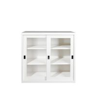 KOL 3-Foot  Sliding Glass Cabinet with 3 Adjustable Shelves and Lock-3