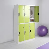 KOL 6-Door Locker Cabinet with 1 Clothes Hanging Rod, 1 Shelves, and Individual Door Locks-3