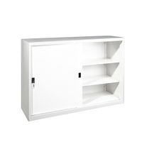 KOL 4-Foot Solid Sliding Cabinet with 3 Adjustable Shelves and Lock-2