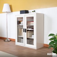 2 glass door book cabinet - 40cm. Depth