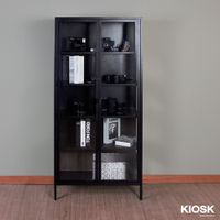 Sleek 5-Tier Tall Display Cabinet with 3-Sided Clear Glass-1